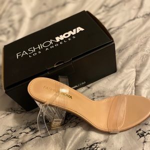 Fashion nova clear block heels